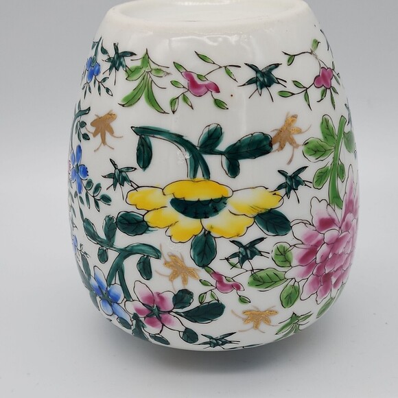 VTG Andrea by Sadek Made in Japan Vase Jardiniere Flower Gold Accents 5.5" Tall - Picture 10 of 12